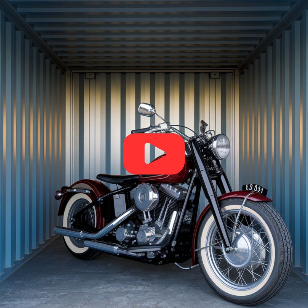 Video marketing services agency sample video of a motorcycle storage pod made for a container company