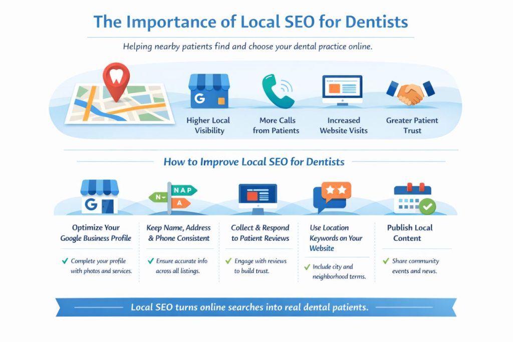 Graphic listing the reasons why local SEO is important 