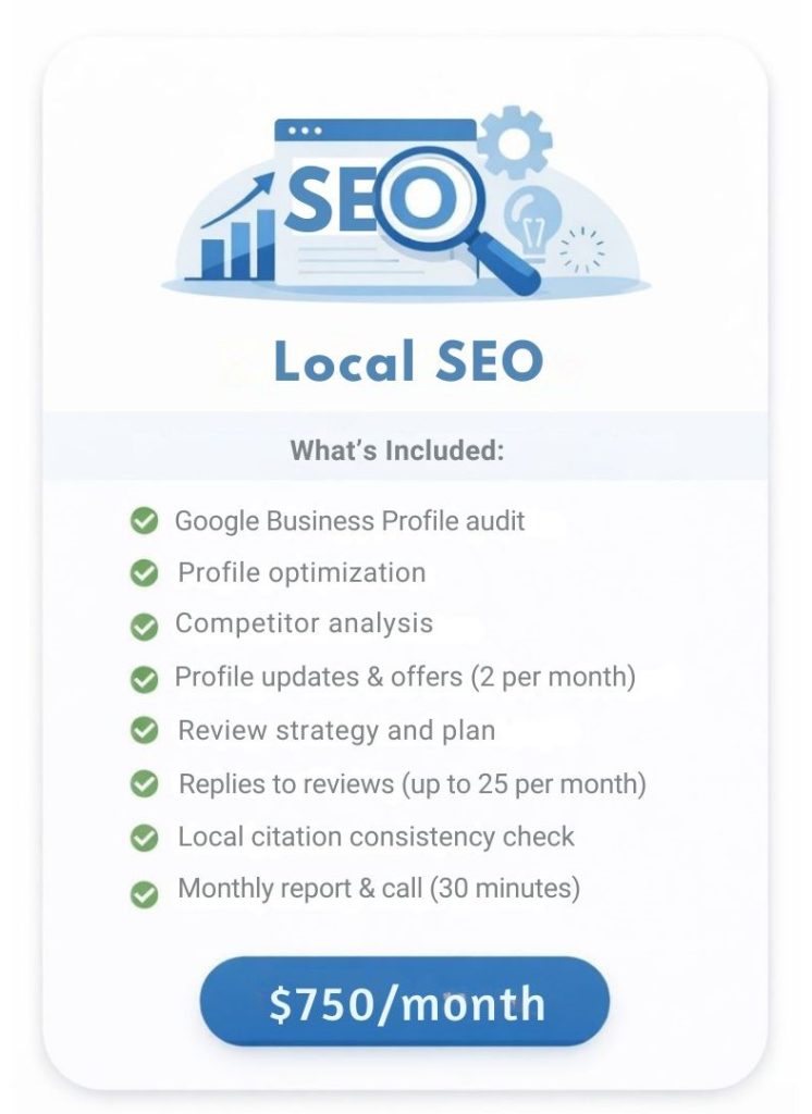 Local SEO services package for small businesses